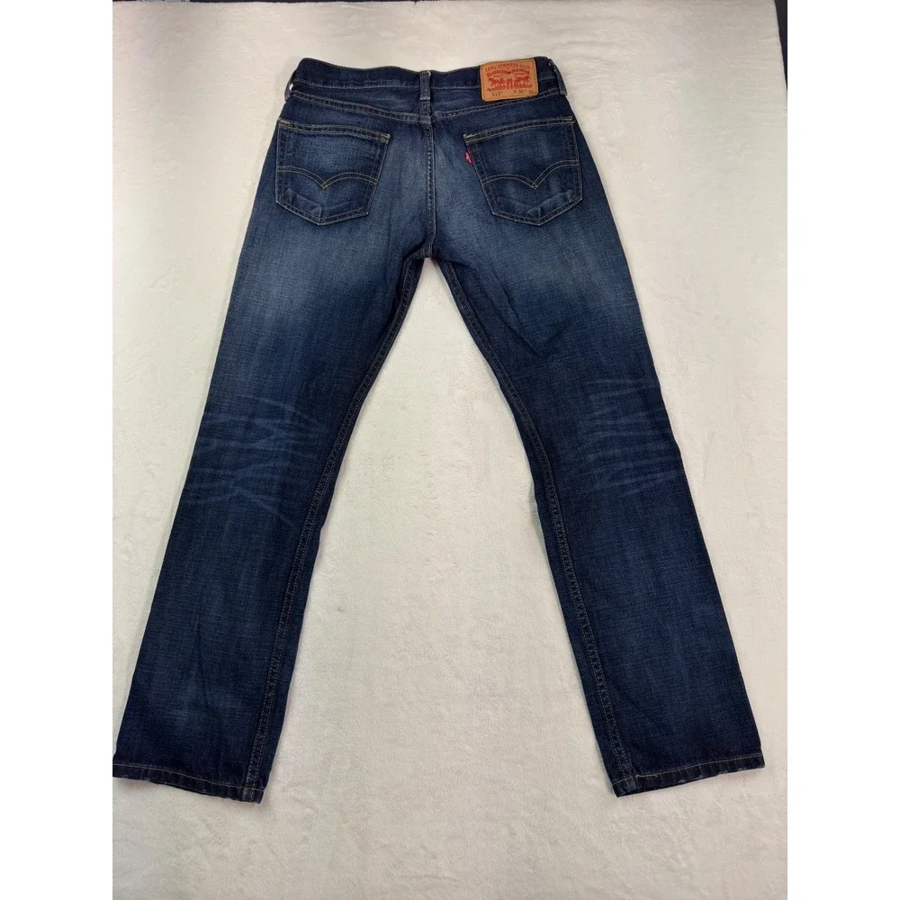 Levis 513 Slim Straight Jeans Mens 30x30 Dark Wash Blue Denim 08513-0242